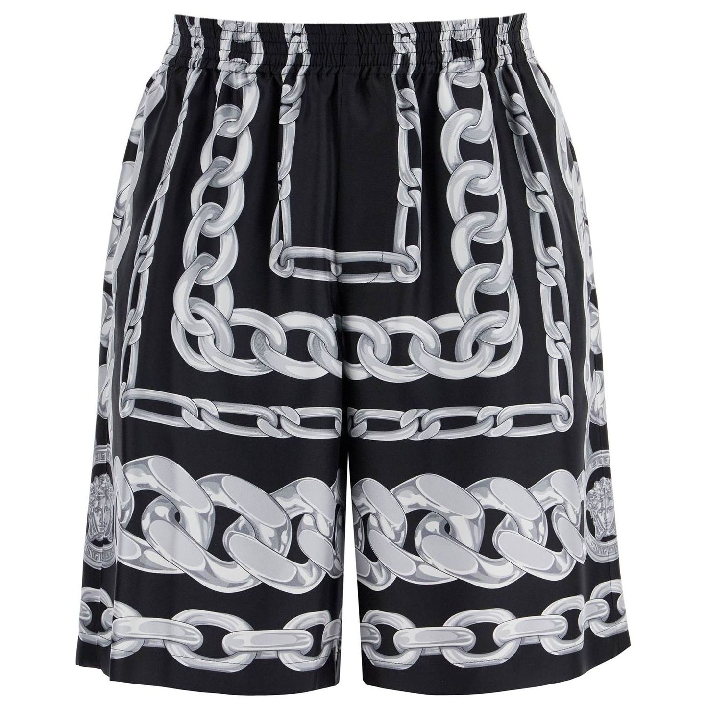 Versace 'silk medusa chains bermuda Short trousers Versace Dark Slate Gray