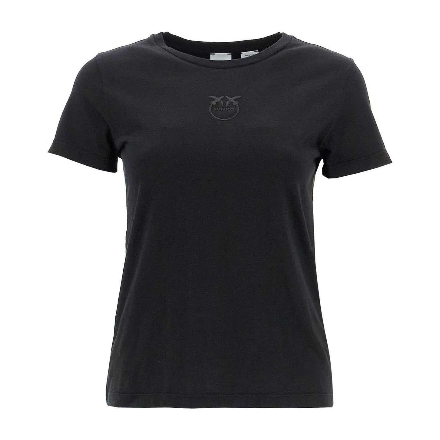 Pinko short-sleeved t-shirt with embroidery Topwear Pinko Dark Slate Gray