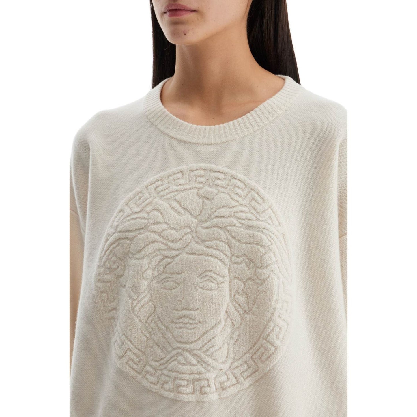 Versace boxy medusa towel stitch Knitwear Versace Gray