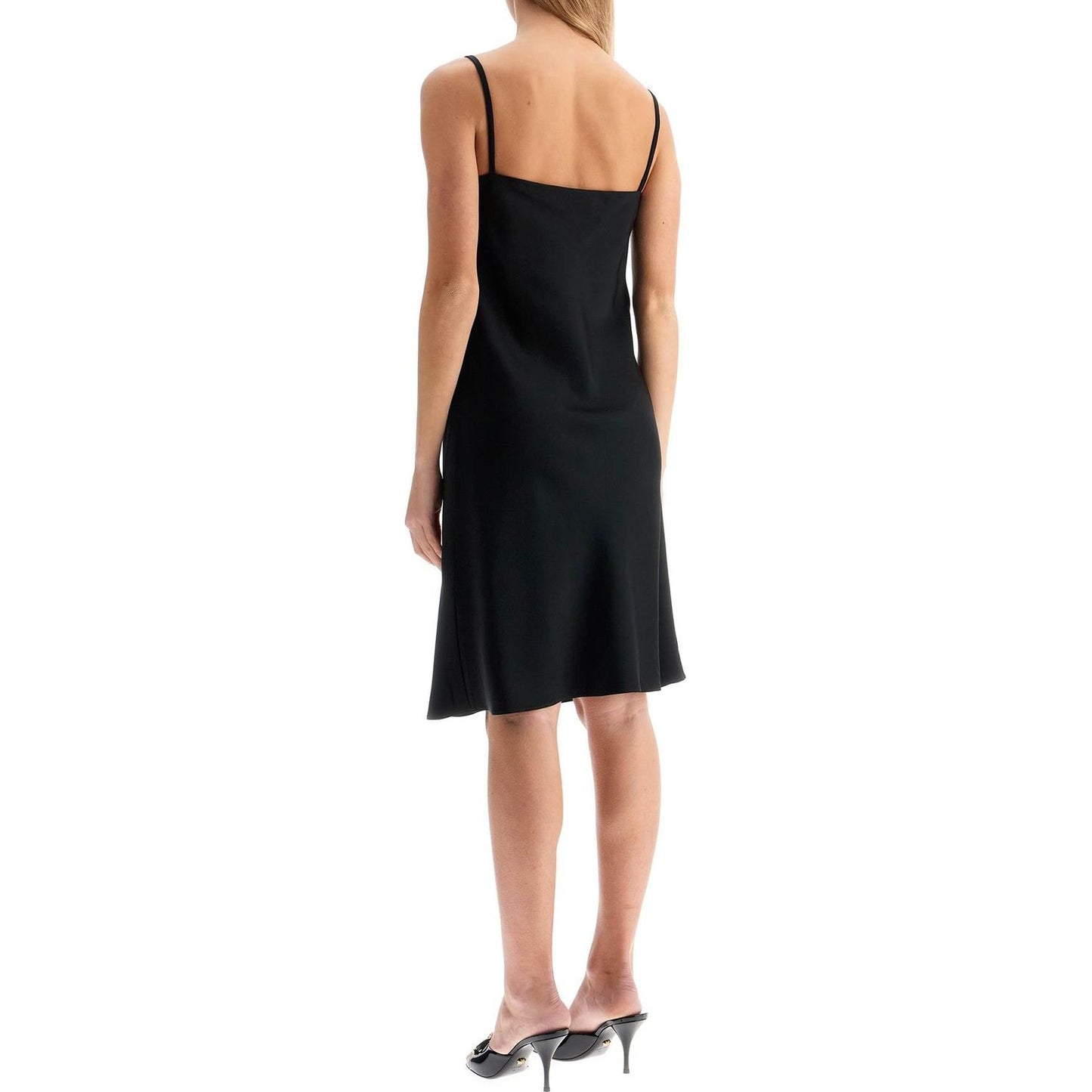 Versace satin mini dress with safety pin detail Dresses Versace Black