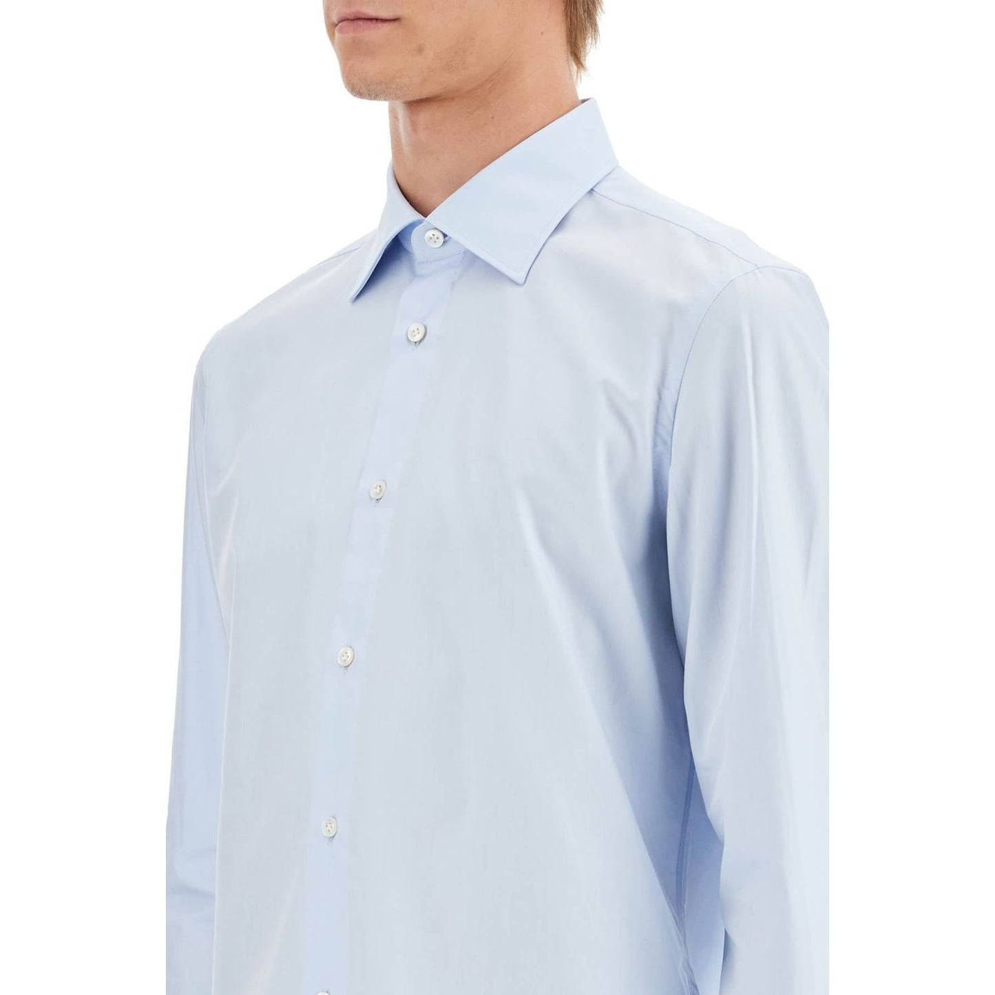VINCENZO DI RUggIERO slim fit twill shirt for men Shirts VINCENZO DI RUggIERO Light Gray