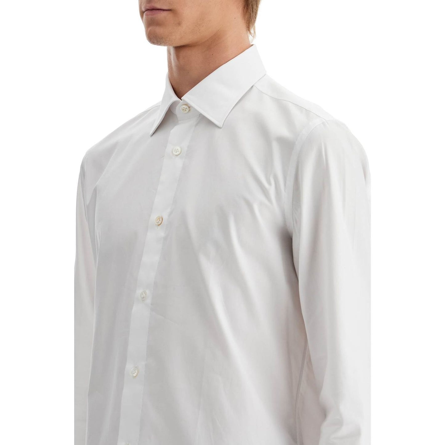 VINCENZO DI RUggIERO slim fit twill shirt for men Shirts VINCENZO DI RUggIERO Light Gray