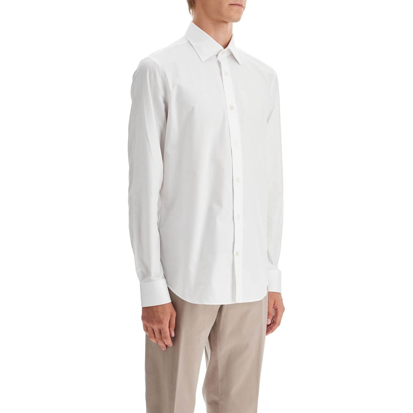 VINCENZO DI RUggIERO slim fit twill shirt for men Shirts VINCENZO DI RUggIERO Light Gray