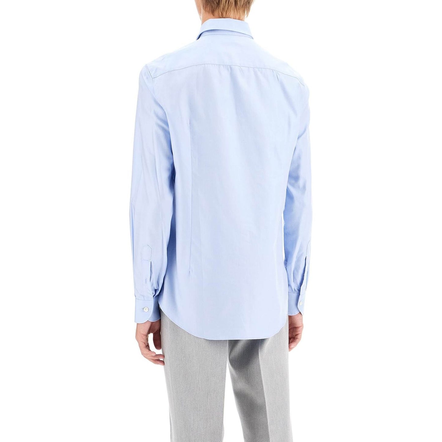 VINCENZO DI RUggIERO slim fit twill shirt for men Shirts VINCENZO DI RUggIERO Light Gray