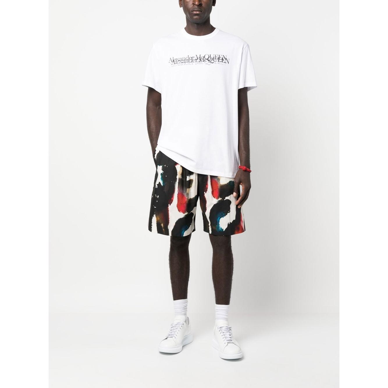 Alexander McQueen Straight Print Shorts Short trousers Alexander Mcqueen White Smoke