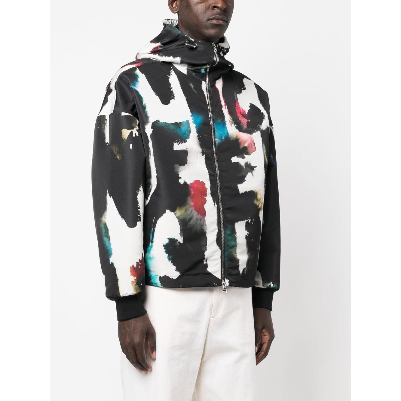 Alexander McQueen Graffiti-print Hooded Windbreaker