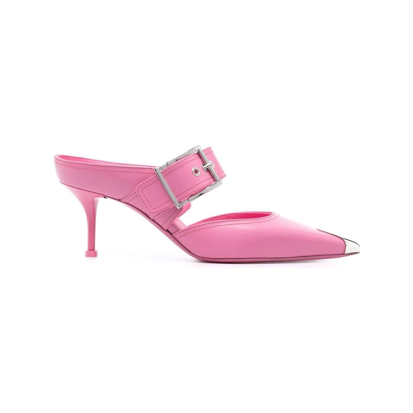 Alexander McQueen 75mm Metallic toe-cap Detail Mules High Heel Alexander Mcqueen Pale Violet Red