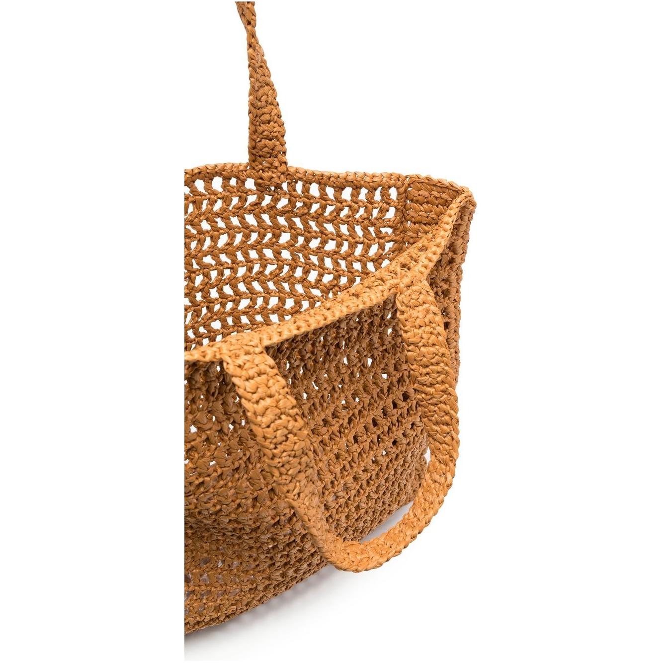 CHICA Naxos Woven Raffia Tote Bag in Brown Handbag Chica Sienna