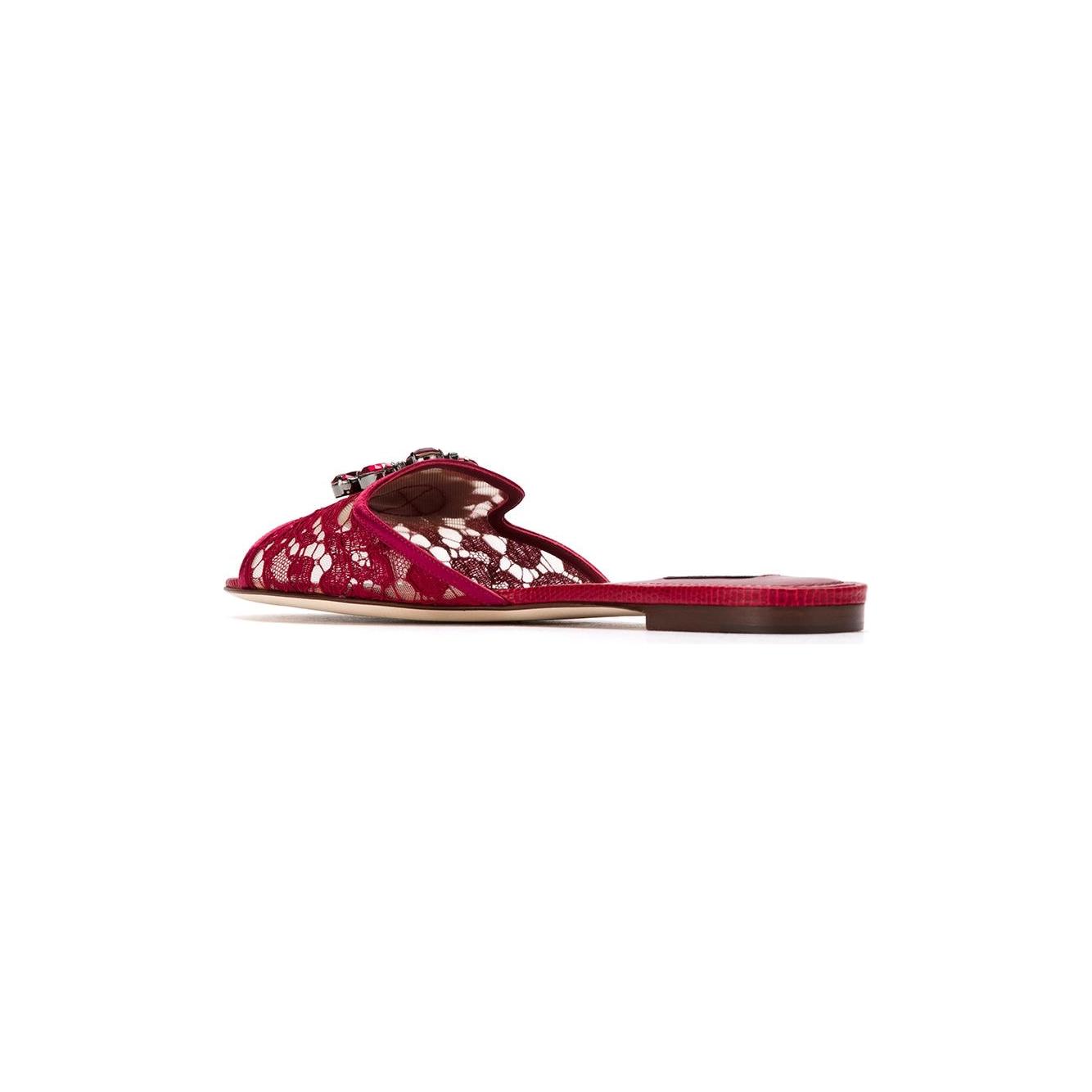 Dolce & Gabbana Rainbow Lace brooch-detail sandals Sandals Dolce & Gabbana Brown