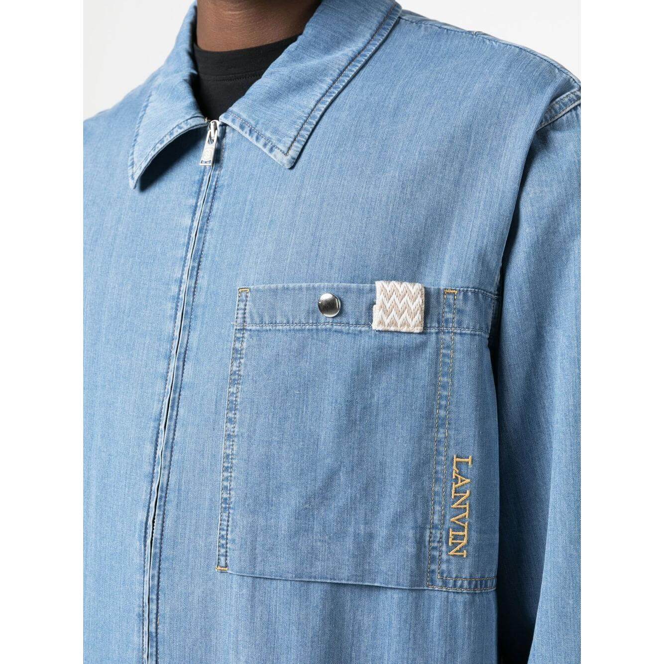 Lanvin Shirts Clear Blue Shirts Lanvin Dark Gray