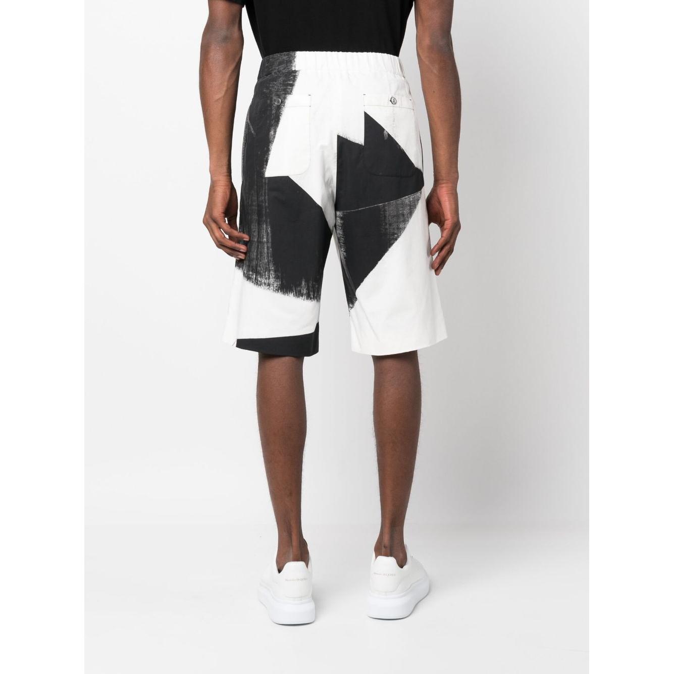 Alexander McQueen abstract-print cotton bermuda shorts Short trousers Alexander Mcqueen Lavender