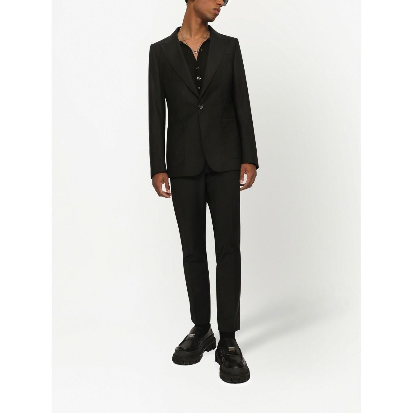 Dolce & Gabbana one-button tailored men blazer Black Jackets Dolce & Gabbana Black