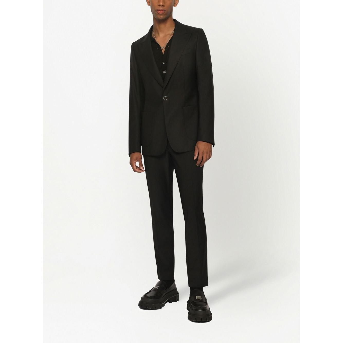 Dolce & Gabbana one-button tailored men blazer Black Jackets Dolce & Gabbana Black