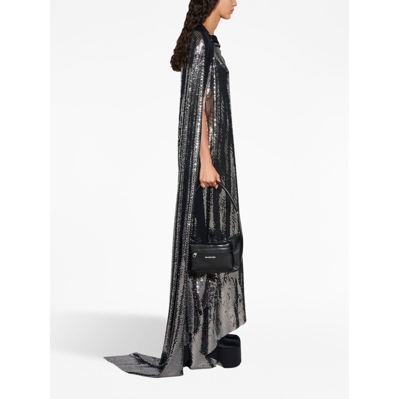 Balenciaga Metallic Effect Midi Dress Dresses Balenciaga Dark Slate Gray