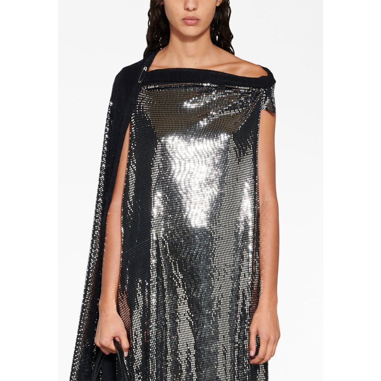 Balenciaga Metallic Effect Midi Dress Dresses Balenciaga Antique White