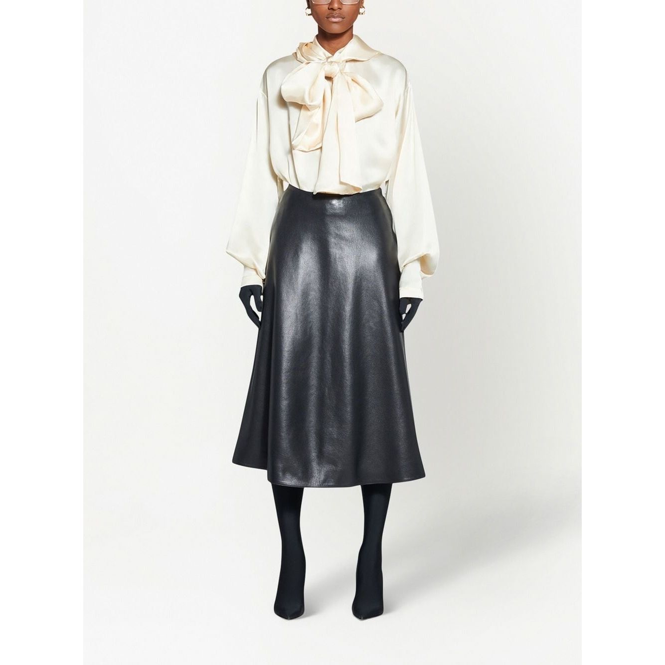 Balenciaga leather midi skirt Skirts Balenciaga White Smoke