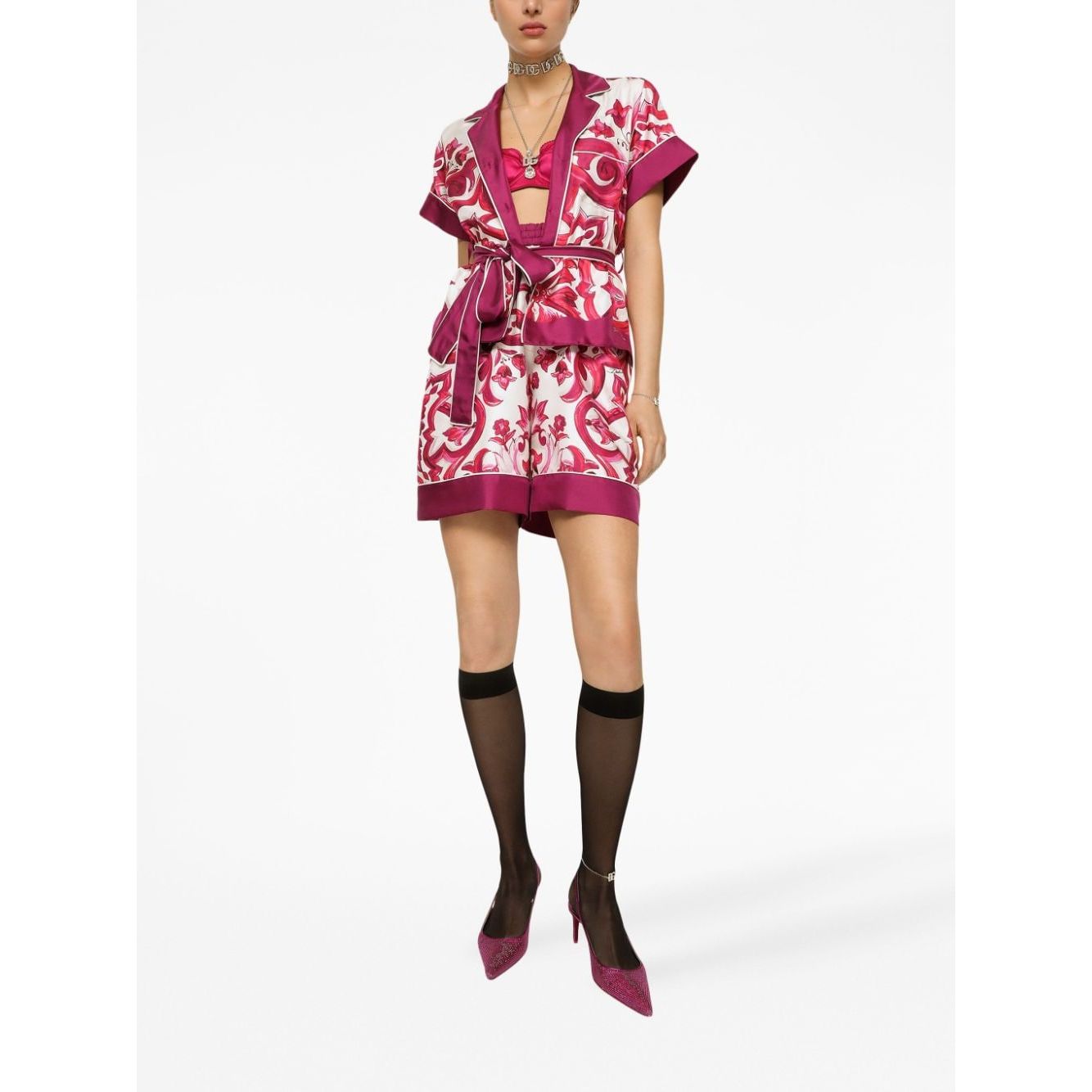Dolce & Gabbana Dolce&Gabbana Cruise Shorts Fuchsia Short trousers Dolce & Gabbana White Smoke