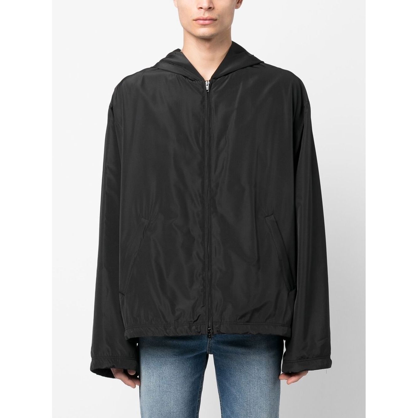 Balenciaga logo-print Hooded Windbreaker Jackets Balenciaga Dark Slate Gray