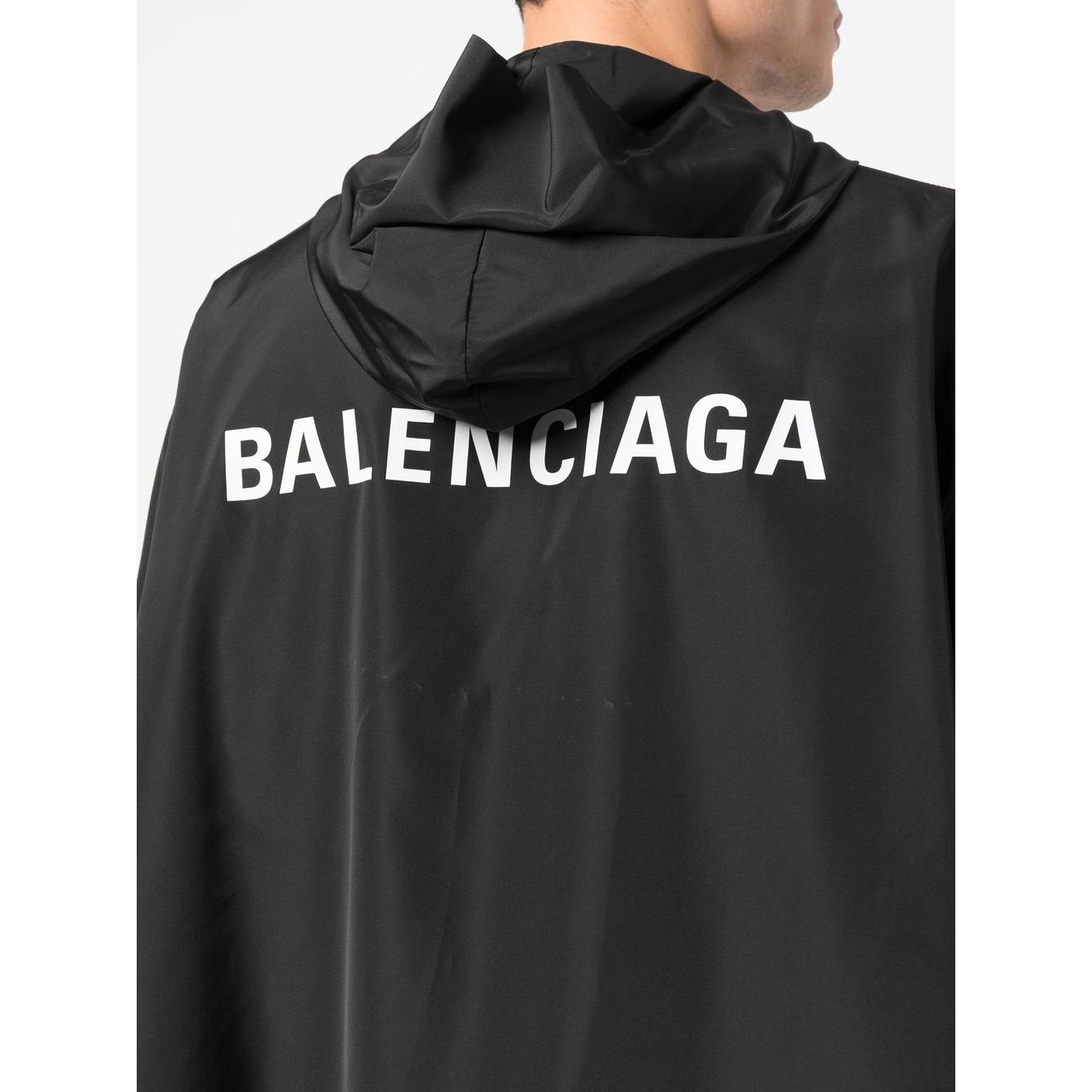 Balenciaga logo-print Hooded Windbreaker Jackets Balenciaga Dark Slate Gray