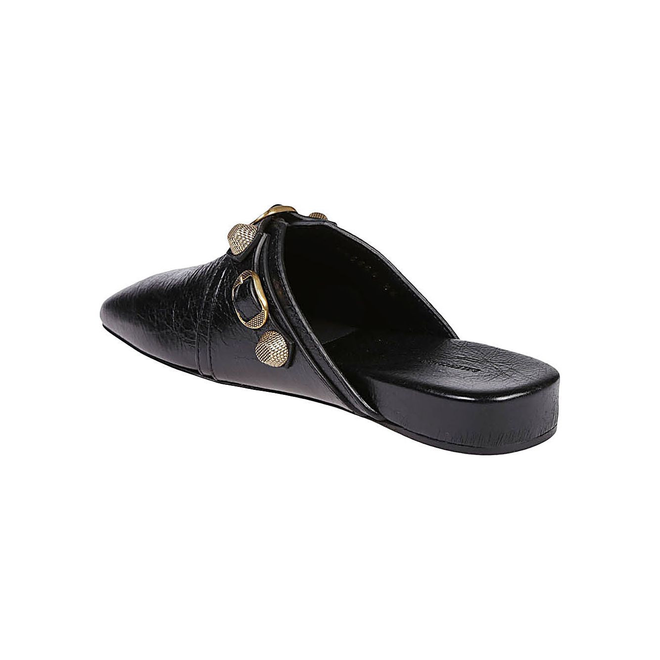 Balenciaga Cozy Cagole leather mules in black Sandals Balenciaga Dark Slate Gray