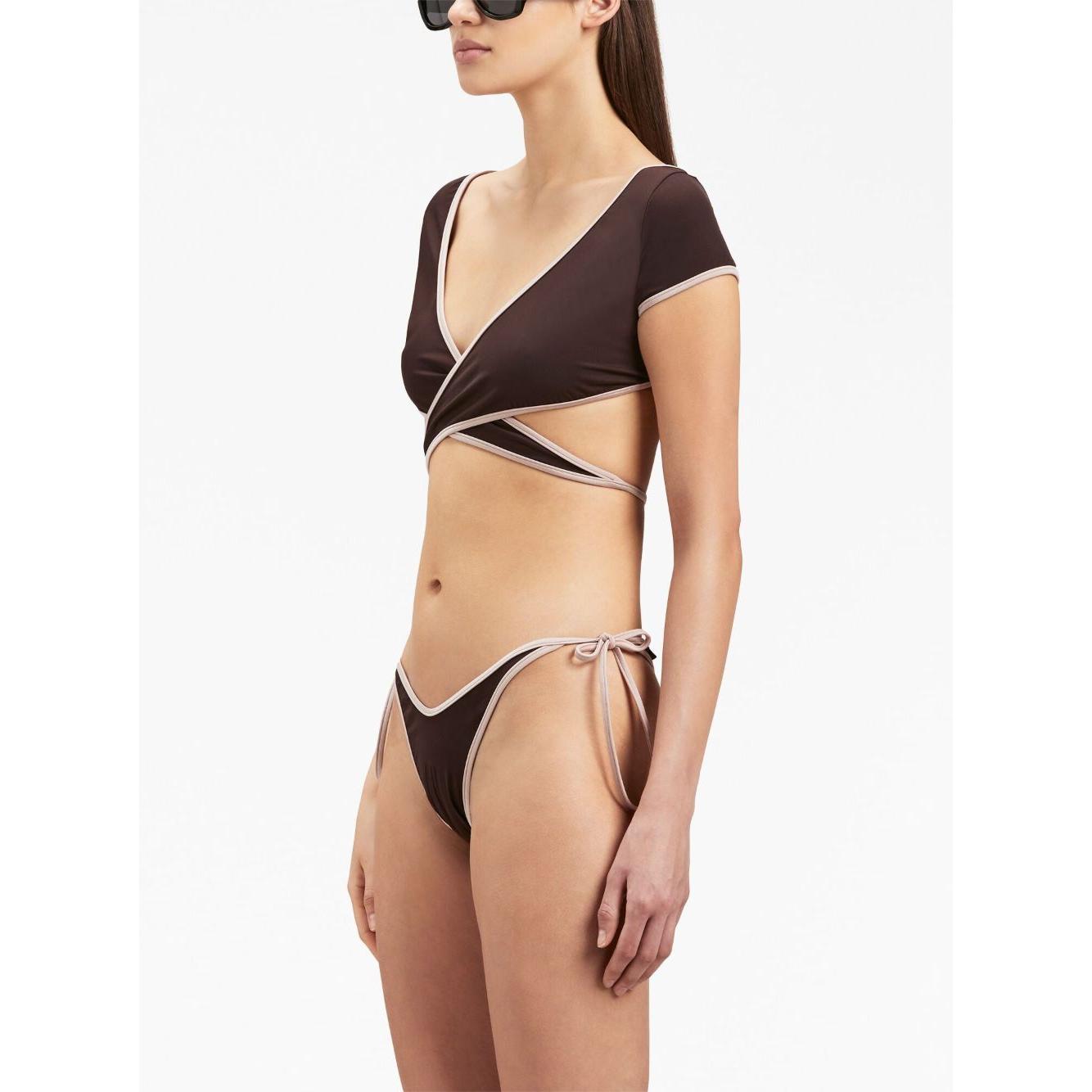 Palm Angels Sea clothing Brown Beachwear & underwear Palm Angels Antique White