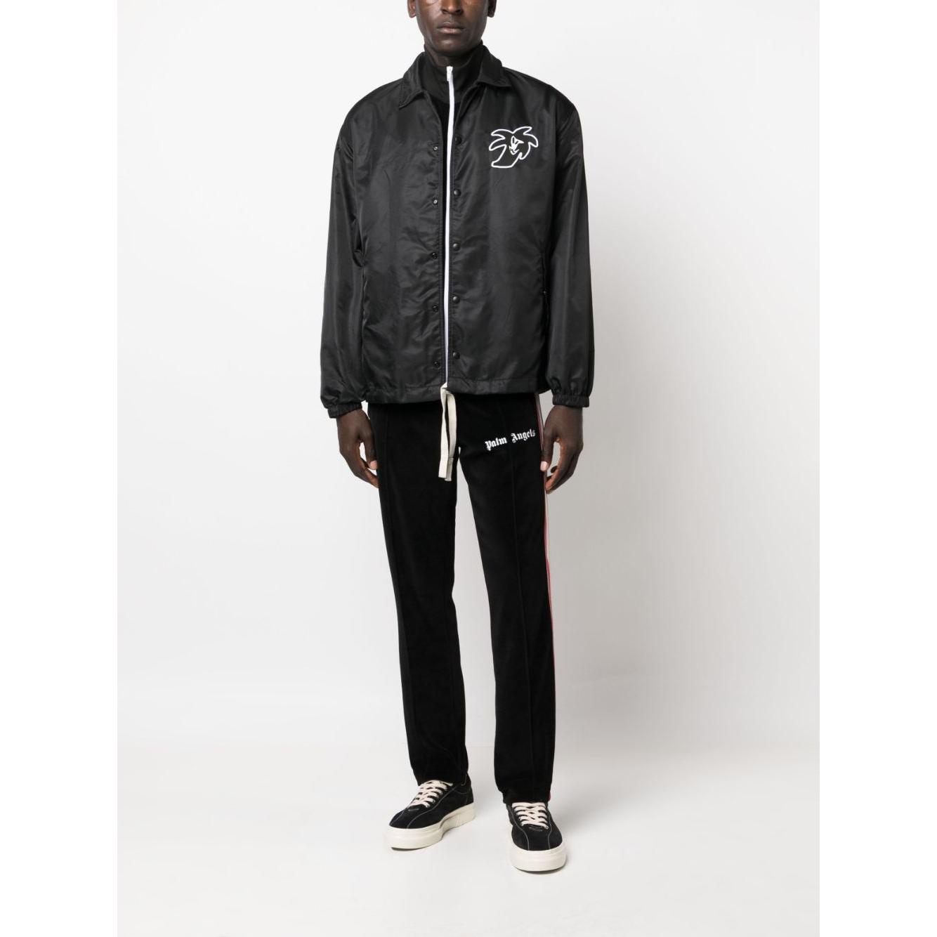 Palm Angels Jackets Black Jackets Palm Angels Dark Slate Gray