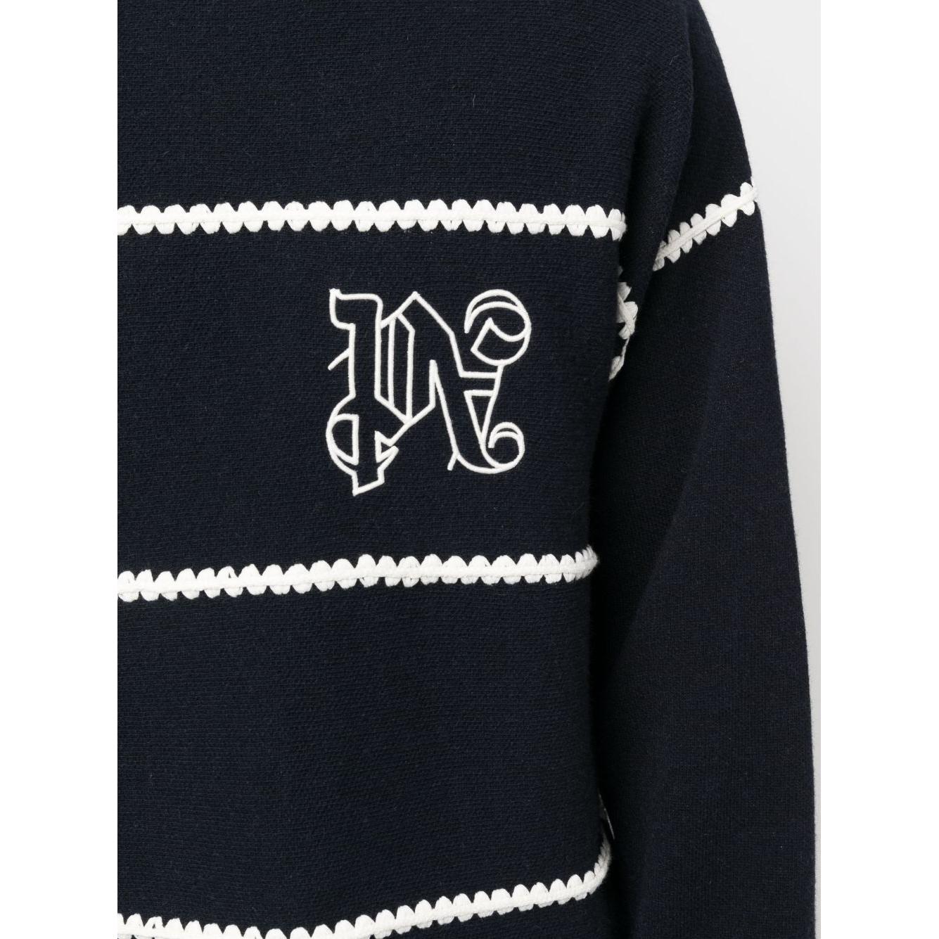 Palm Angels Sweaters Blue Topwear Palm Angels Black