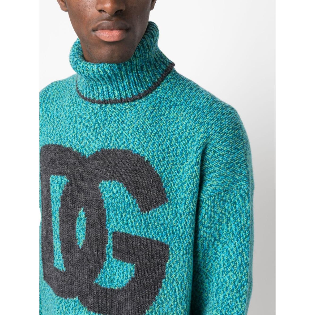 Dolce & Gabbana Sweaters Blue Topwear Dolce & Gabbana Sea Green