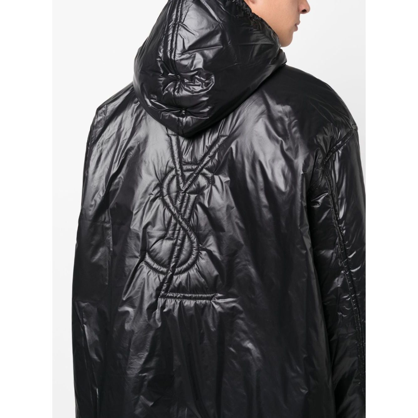 Saint Laurent Coats Black Jackets Saint Laurent Light Gray