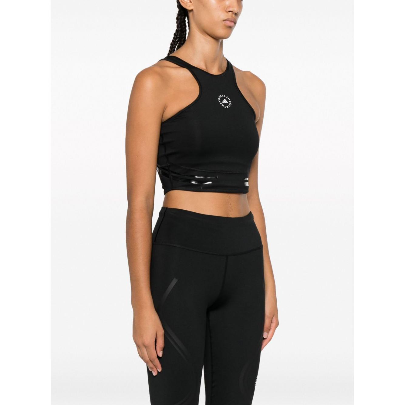Adidas By Stella McCartney Top Black Topwear Adidas By Stella McCartney White Smoke