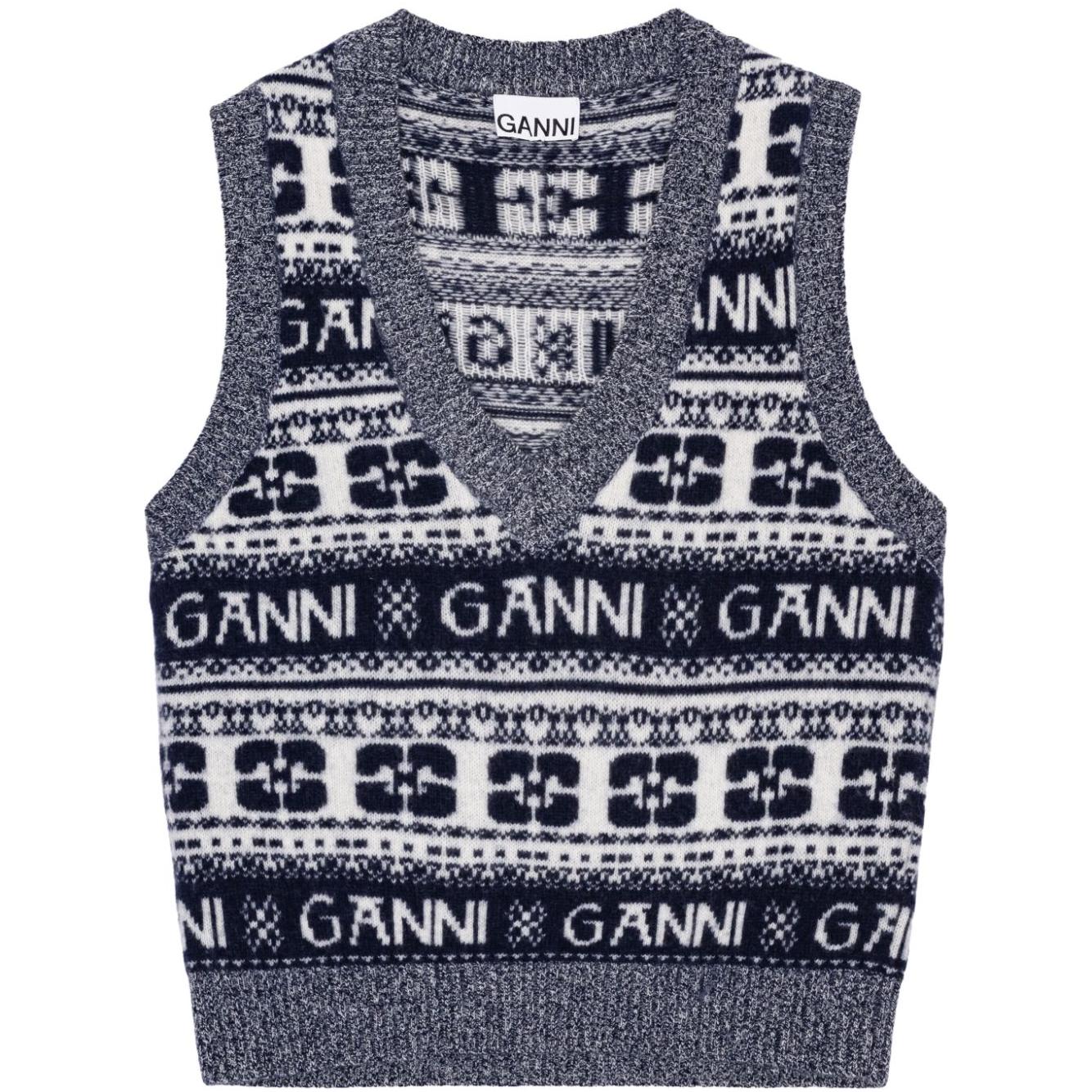 GANNI Sweaters Grey Topwear Ganni Dark Slate Gray