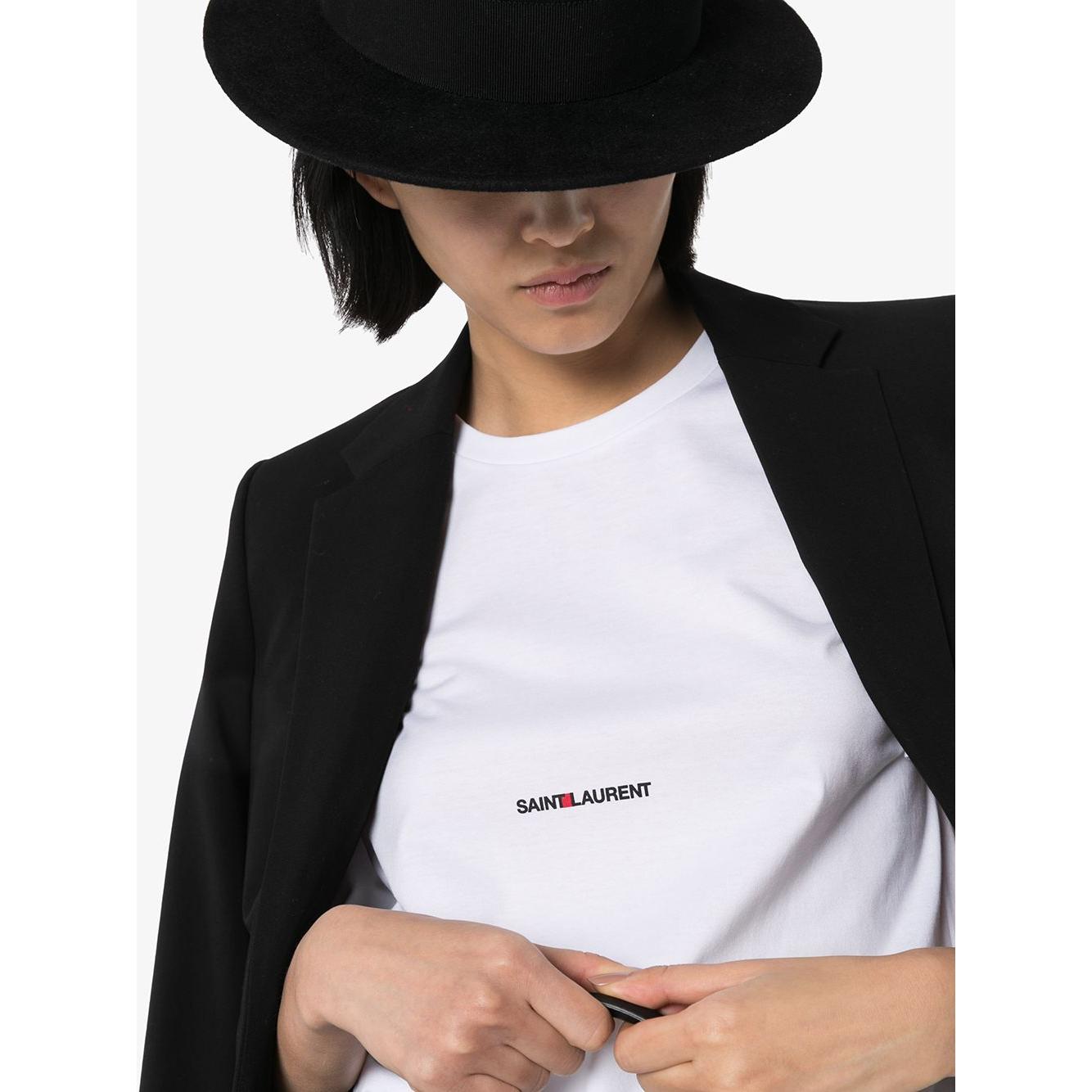 Saint Laurent T-shirts and Polos White Topwear Saint Laurent Light Gray