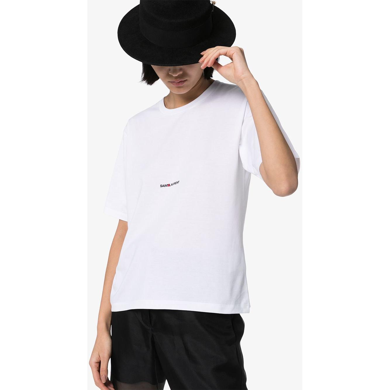 Saint Laurent T-shirts and Polos White Topwear Saint Laurent Black