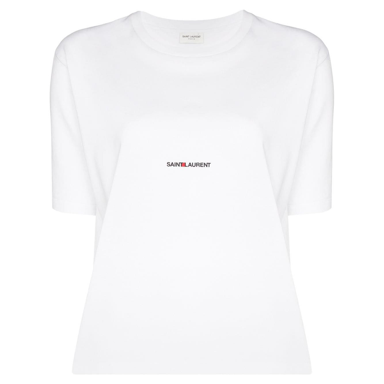 Saint Laurent T-shirts and Polos White Topwear Saint Laurent White Smoke