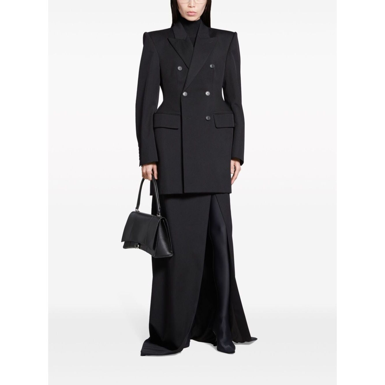 Balenciaga Hourglass Virgin Wool Double-breasted Blazer Jackets Balenciaga White Smoke