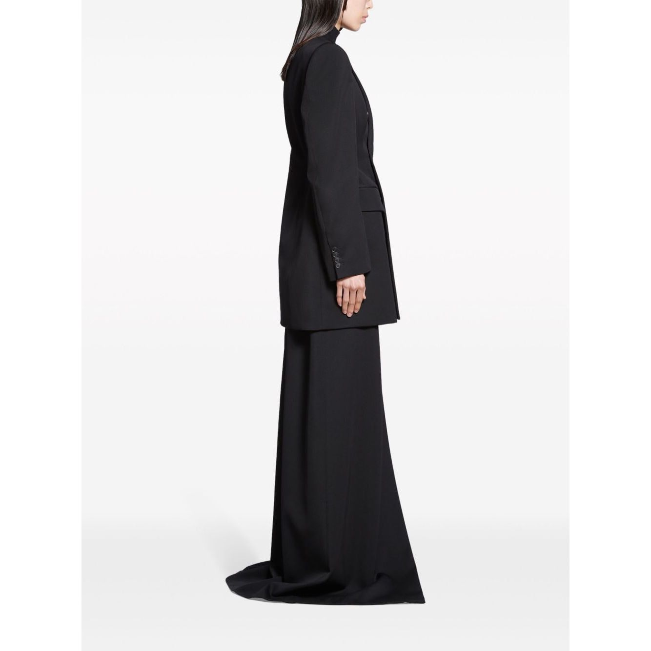 Balenciaga Hourglass Virgin Wool Double-breasted Blazer Jackets Balenciaga Black