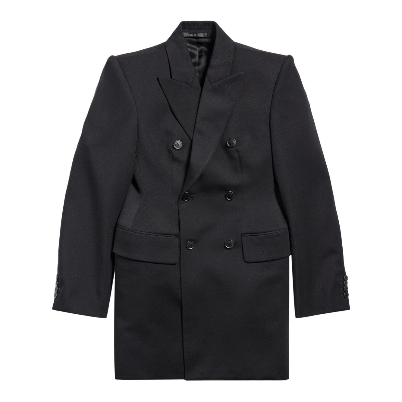 Balenciaga Hourglass Virgin Wool Double-breasted Blazer Jackets Balenciaga Dark Slate Gray