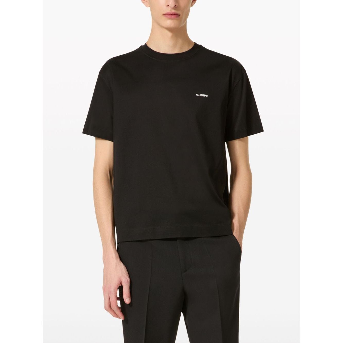 Valentino T-shirts and Polos Black Topwear Valentino White Smoke