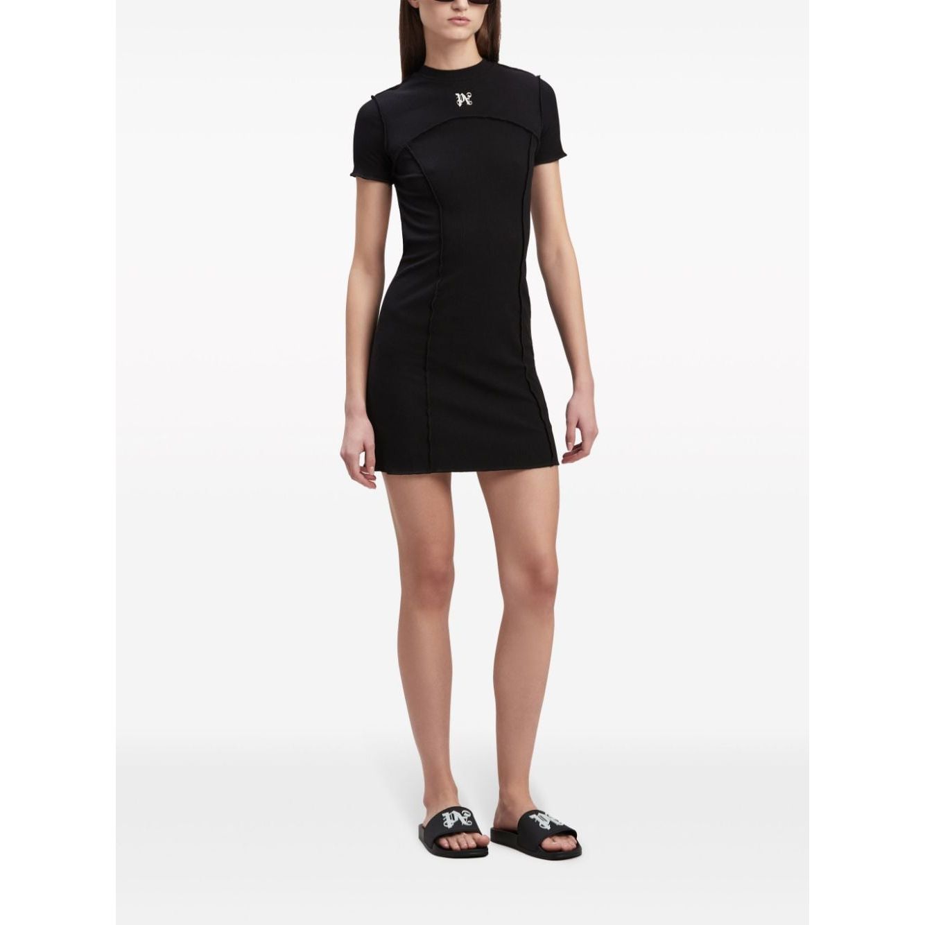 Palm Angels Dresses Black Dresses Palm Angels White Smoke