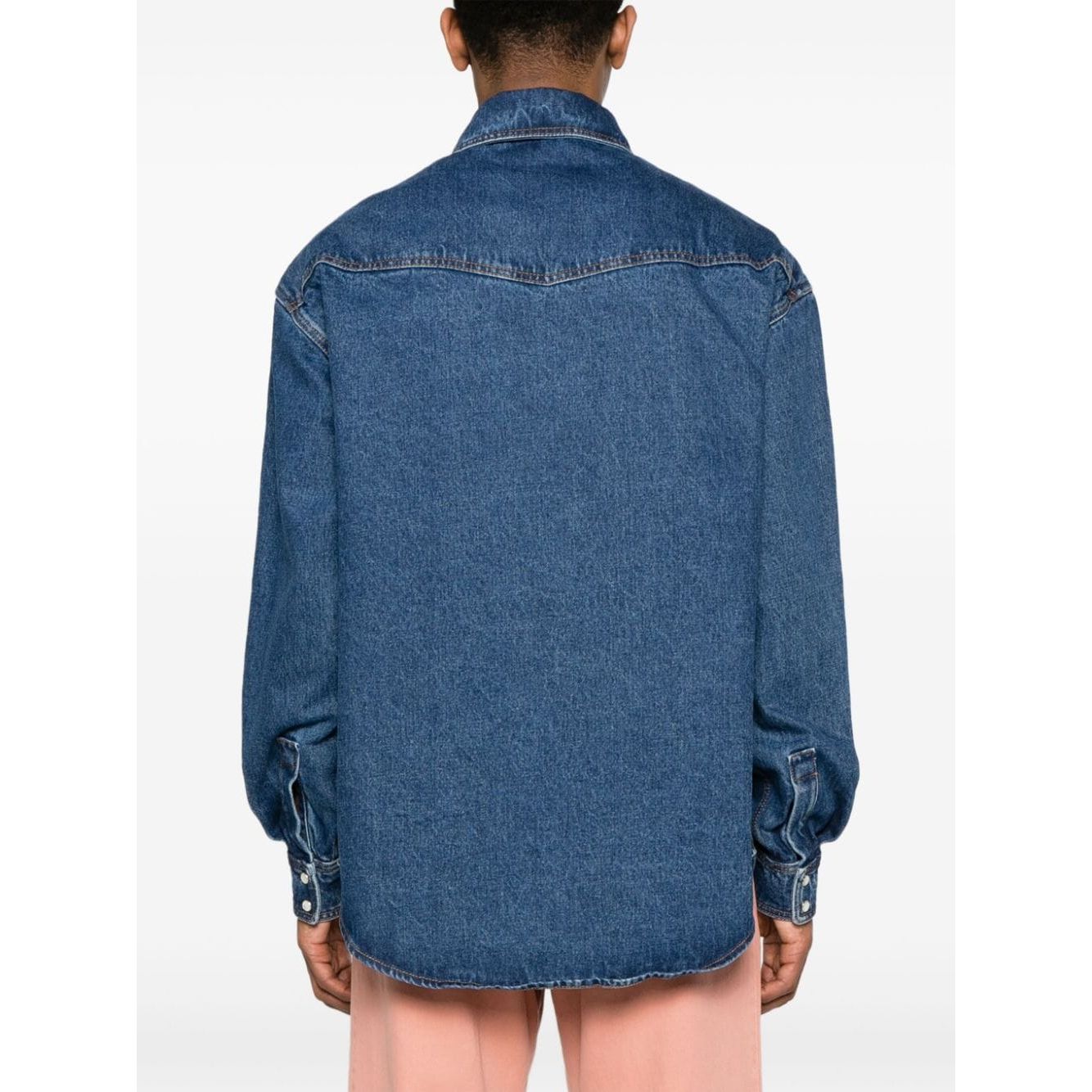 Palm Angels Shirts Blue Shirts Palm Angels White Smoke