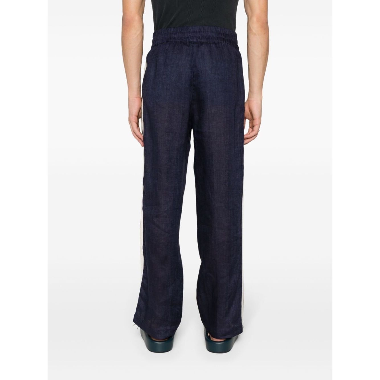 Palm Angels Trousers Blue Trousers Palm Angels White Smoke