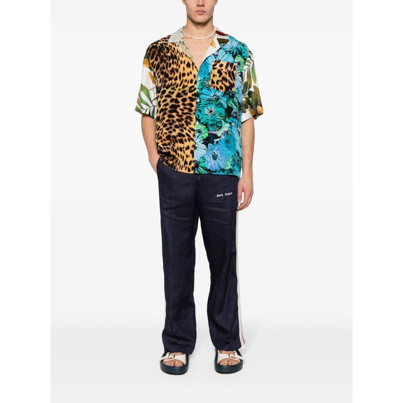 Palm Angels Trousers Blue Trousers Palm Angels Dark Slate Gray