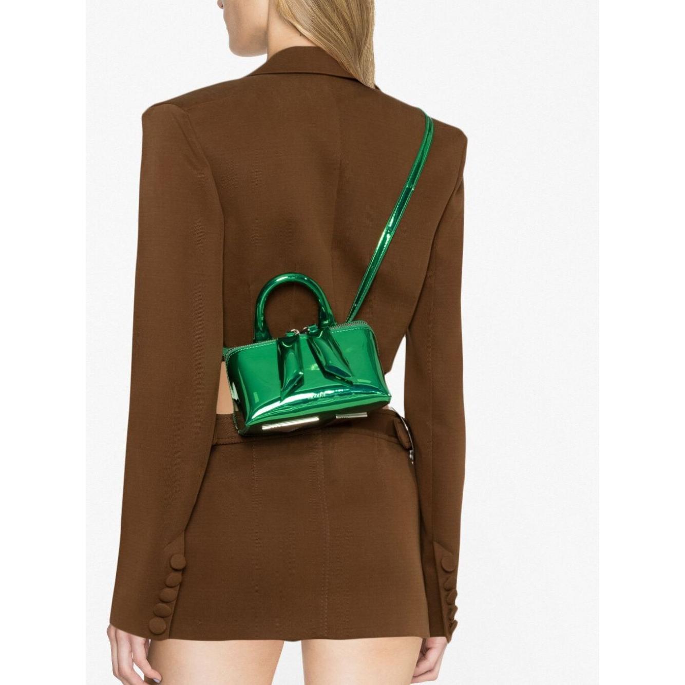 The Attico Mini Friday Belt Bag In Green Shoulder The Attico White Smoke