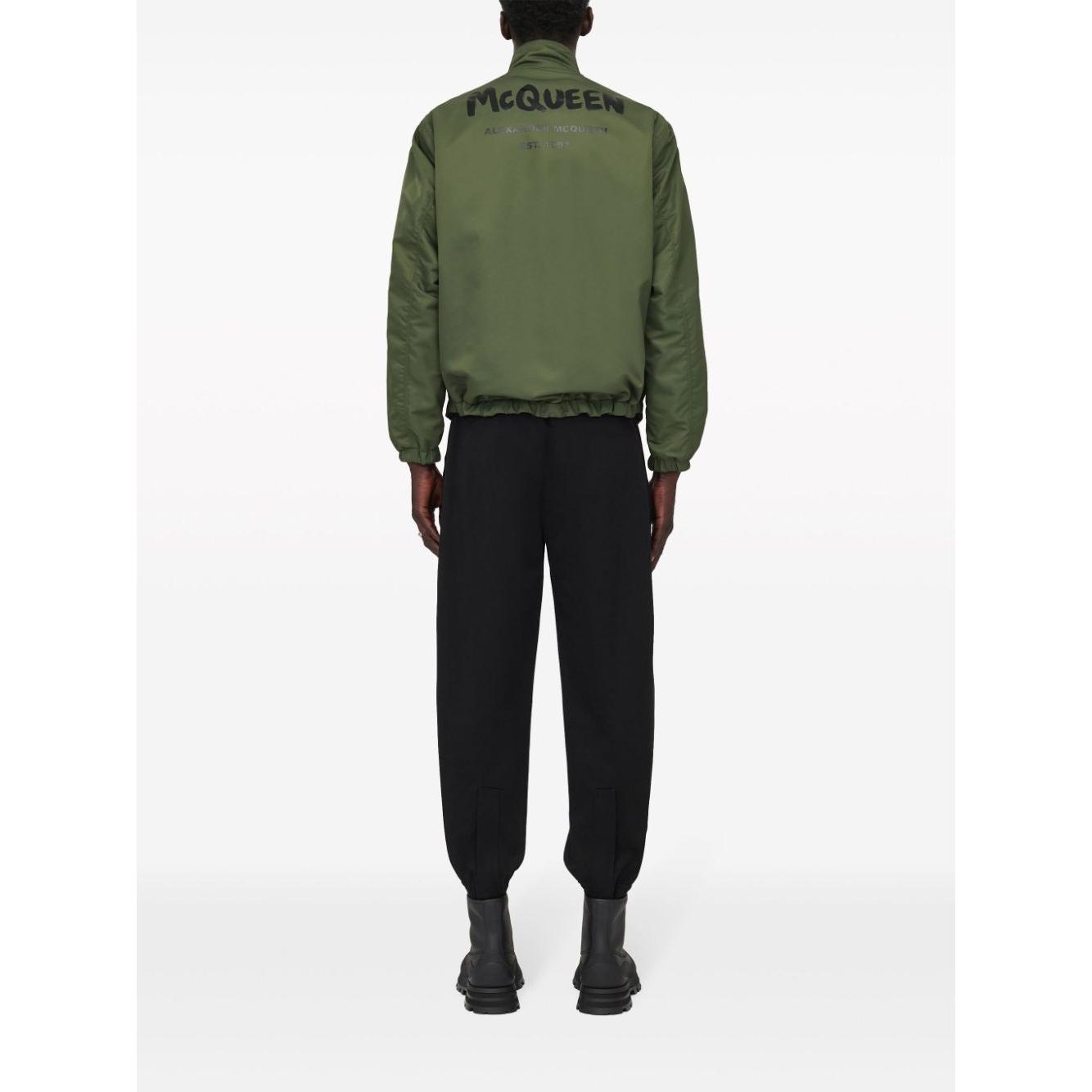 Alexander McQueen Reversible Graffiti Bomber Jacket Jackets Alexander Mcqueen Dark Slate Gray