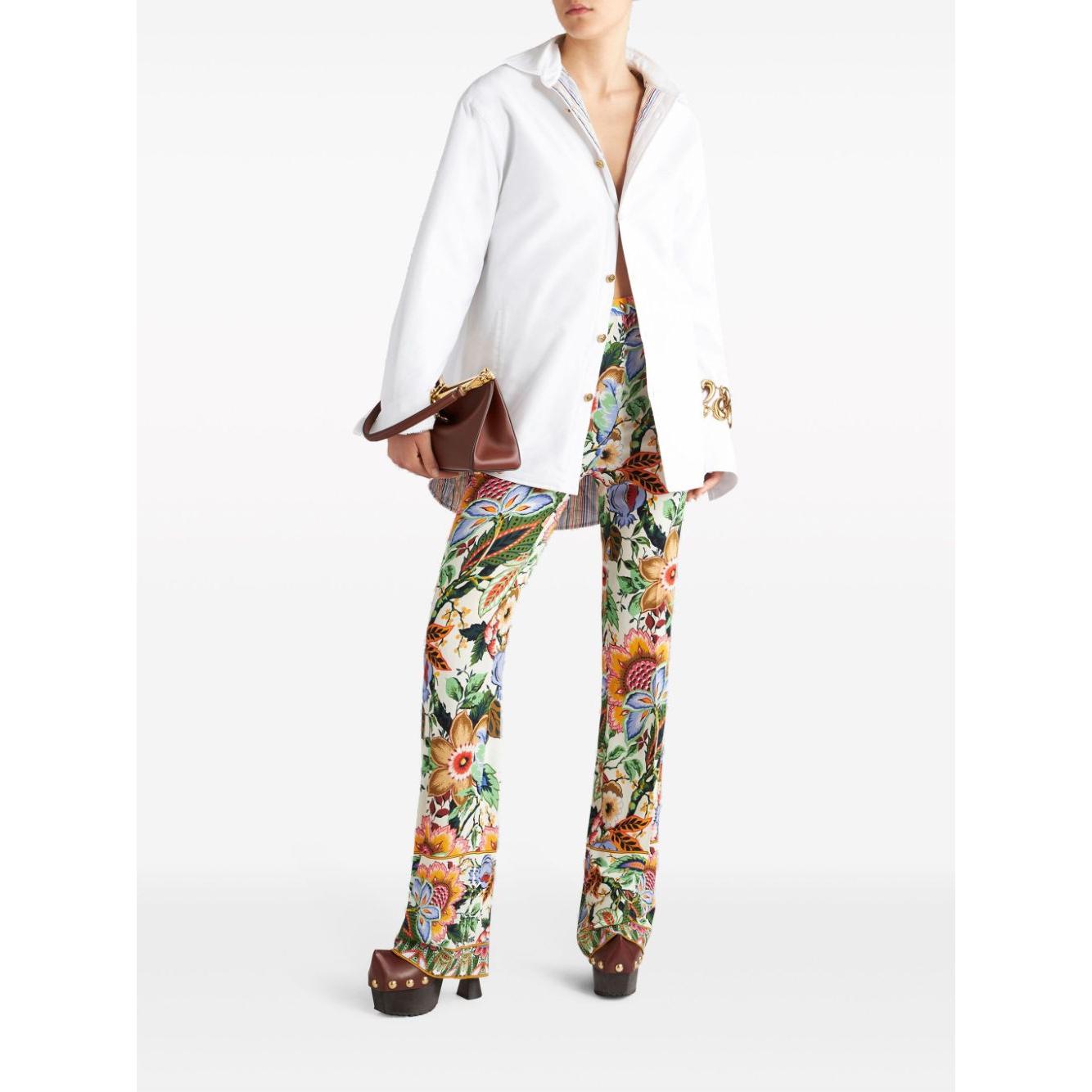 Etro Trousers White Trousers Etro White Smoke