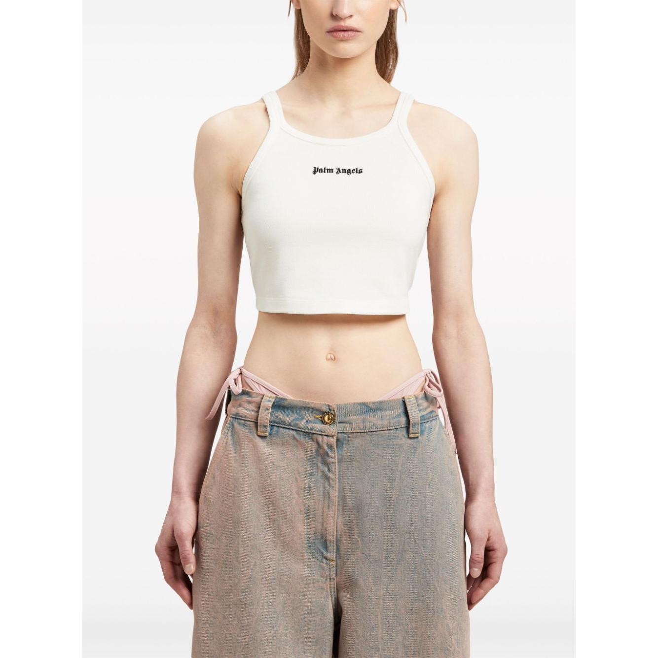 Palm Angels Top White Topwear Palm Angels White Smoke