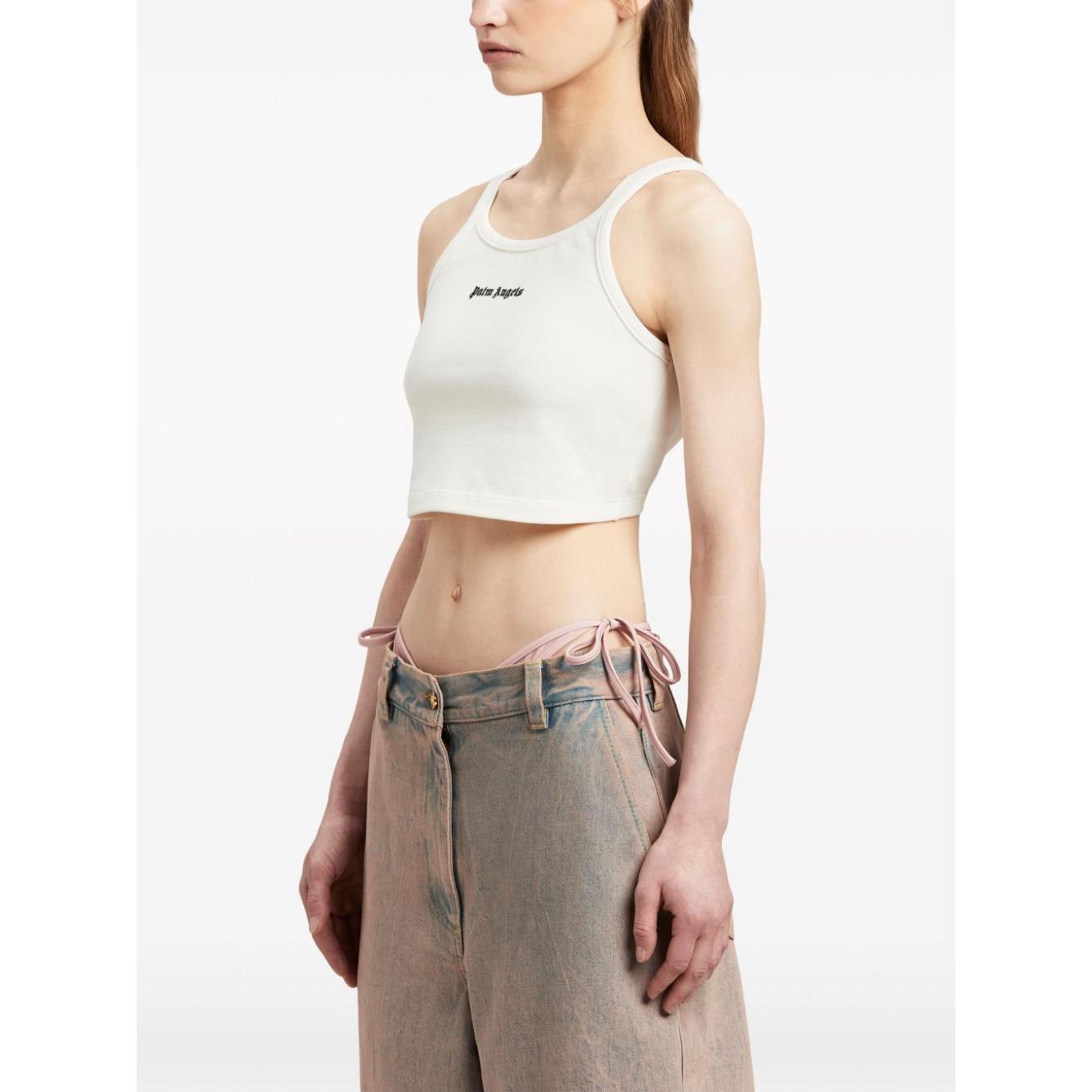 Palm Angels Top White Topwear Palm Angels Beige
