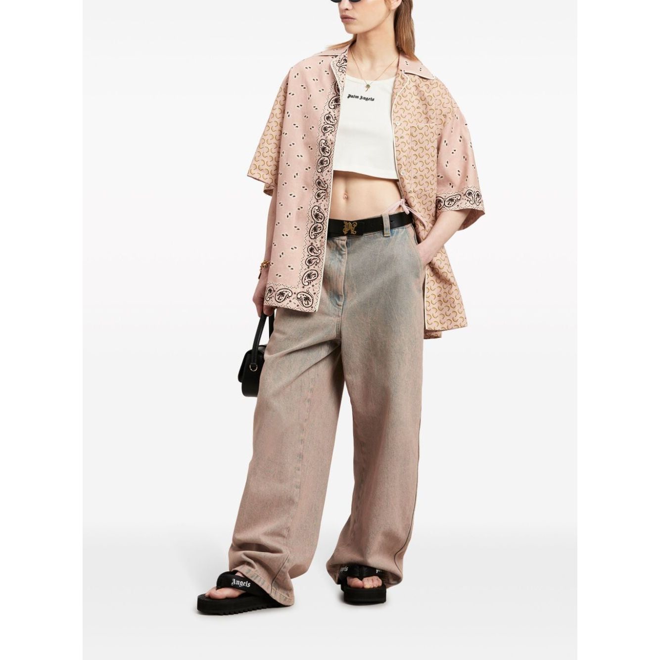 Palm Angels Top White Topwear Palm Angels Beige