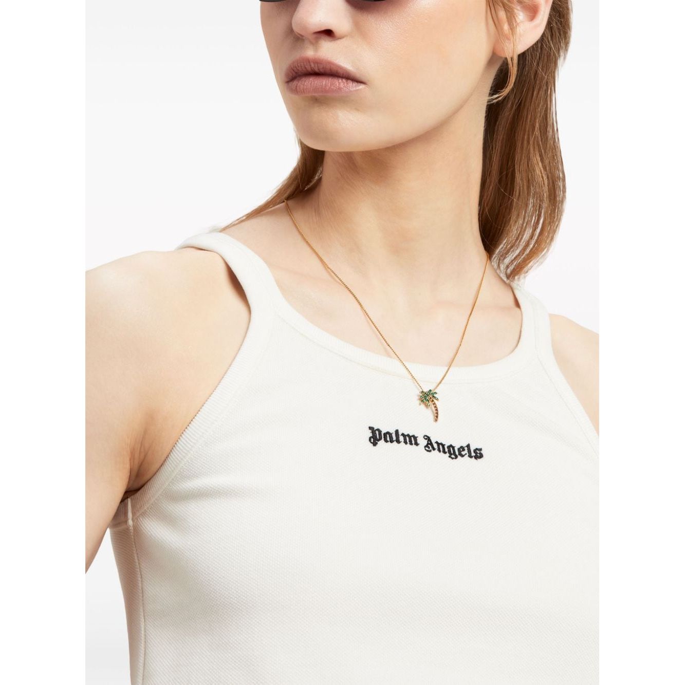 Palm Angels Top White Topwear Palm Angels Antique White
