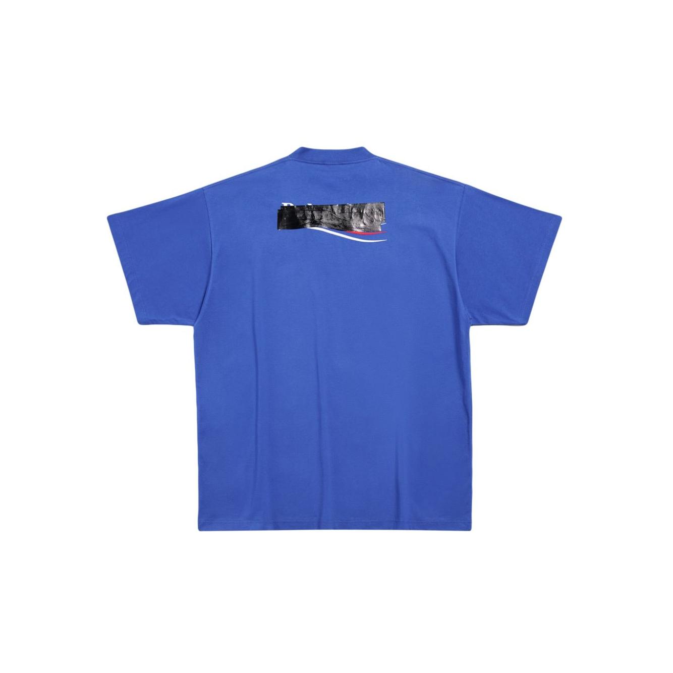Balenciaga Gaffer Political Campaign-print T-shirt Topwear Balenciaga Steel Blue
